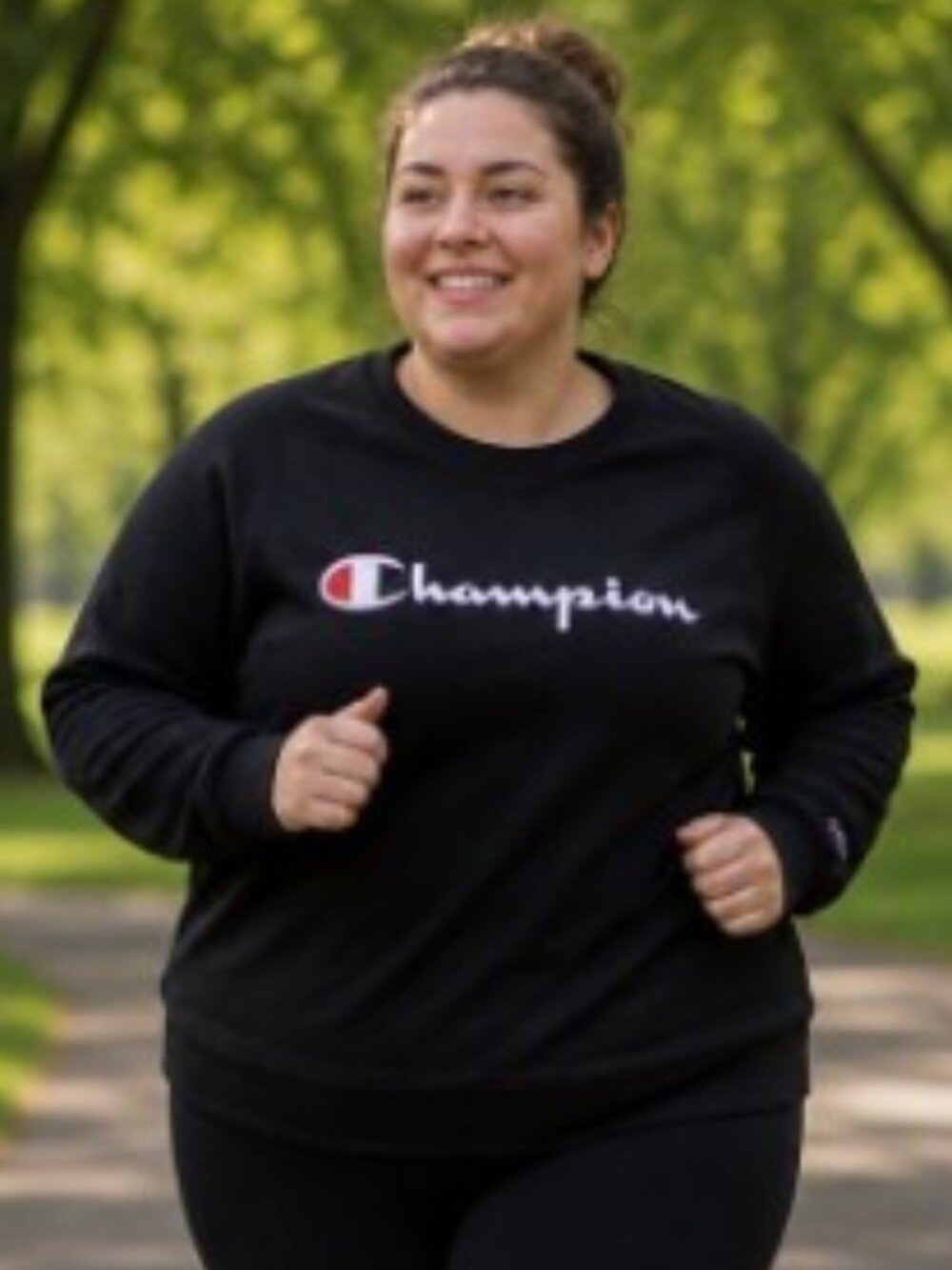 Champion PowerBlend Midweight Fleece Sweatshirt Women's Plus 1X Black NWT